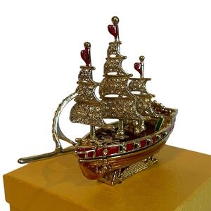 Ship Bejeweled Trinket Box